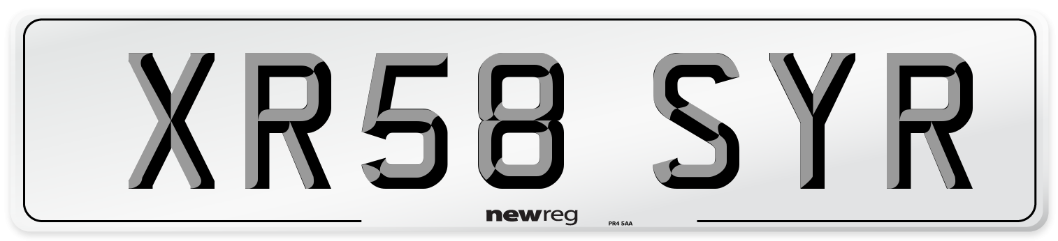 XR58 SYR Number Plate from New Reg